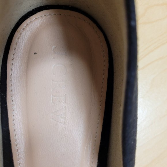 SIZE 10 J. Crew Pointed-toe D'Orsay Flats in Black Suede - Picture 2 of 7